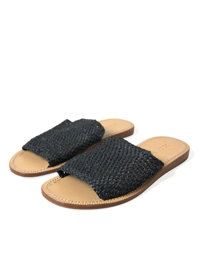 Schicke monochrome Raffia Slides