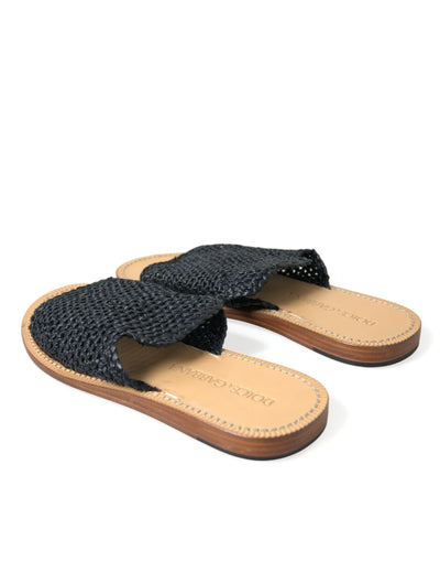 Schicke monochrome Raffia Slides