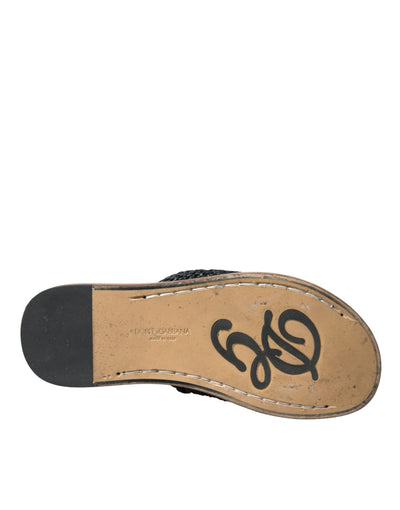 Schicke monochrome Raffia Slides