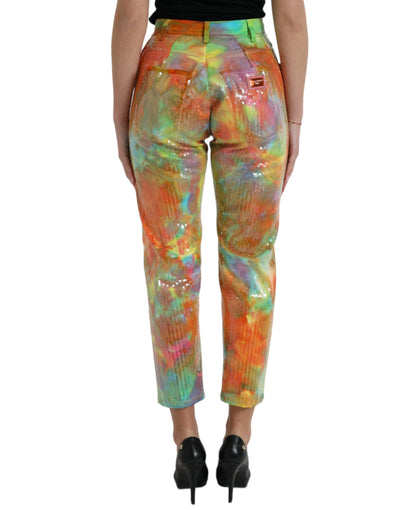 Multicolor Hochgeschnittene Hose mit hoher Taille