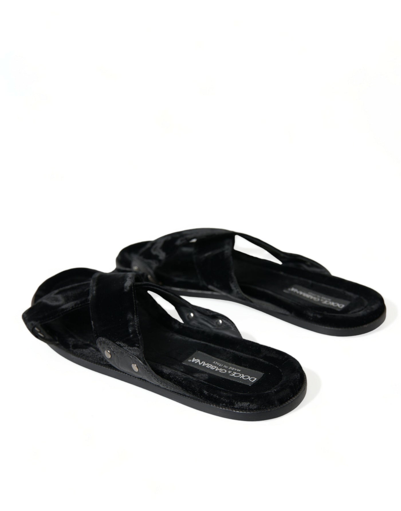 Elegante Schwarze Cross Strap Slide Sandalen