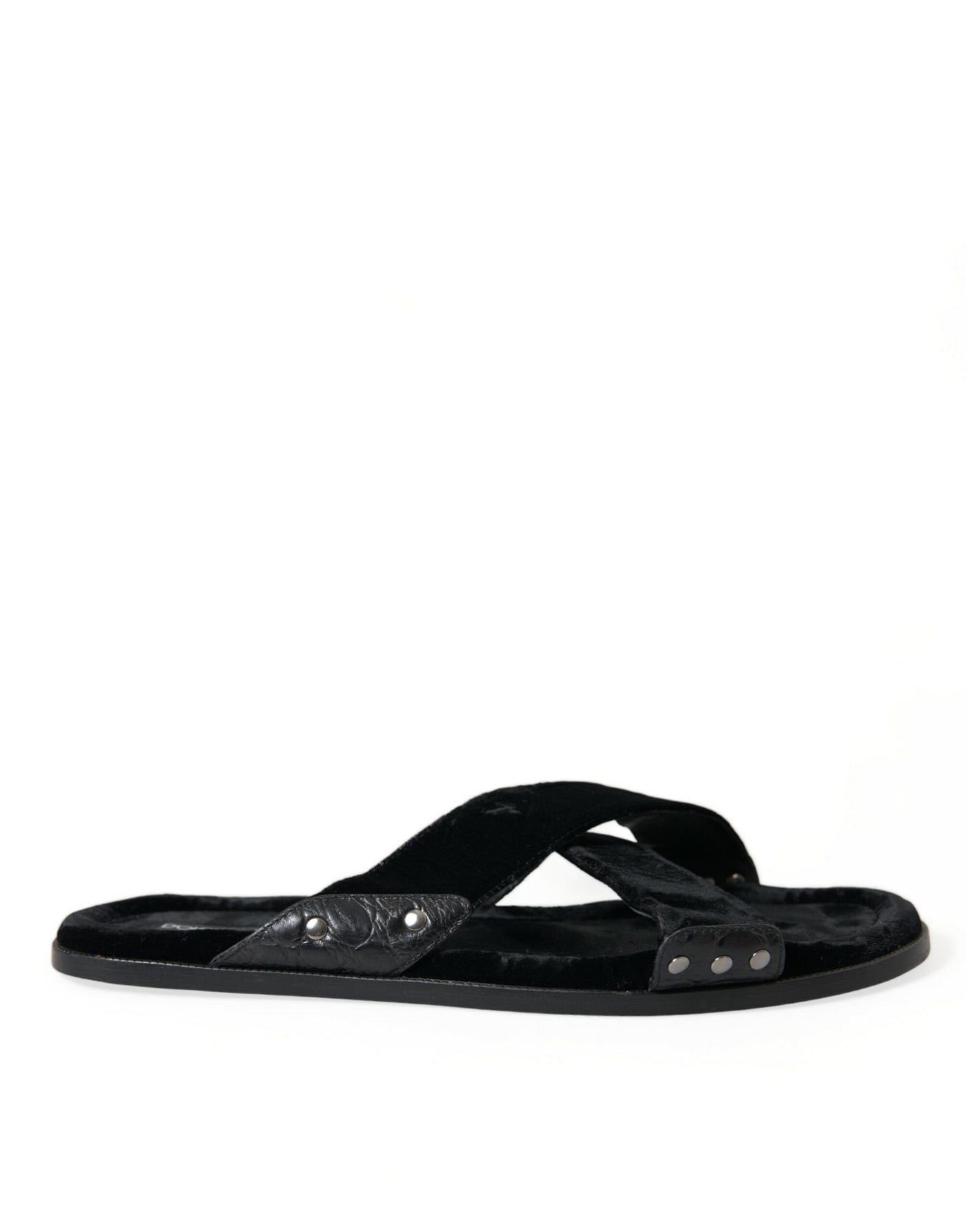 Elegante Schwarze Cross Strap Slide Sandalen