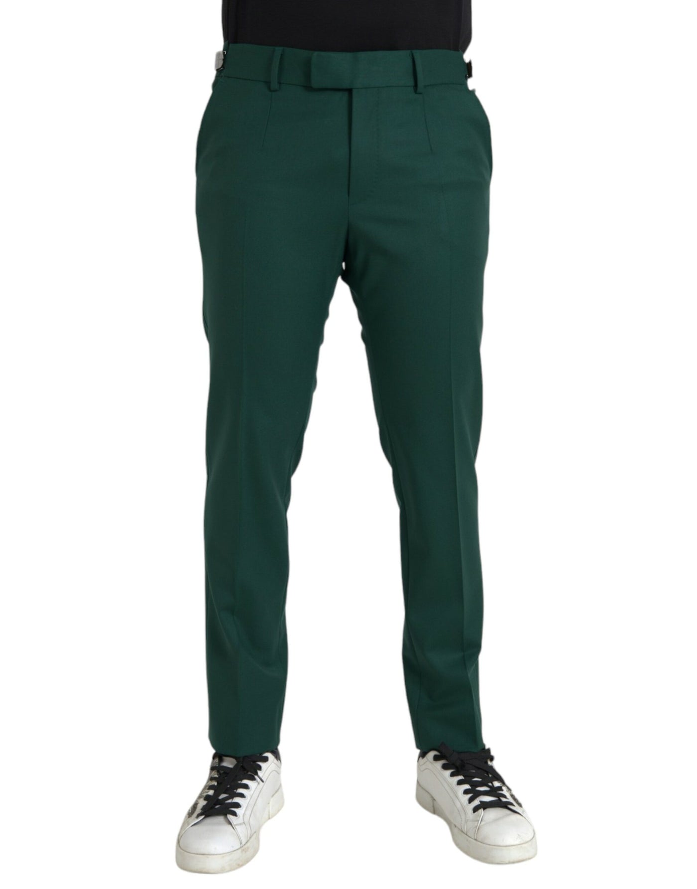 Grüne Wolle Männer Slim Fit Chino Hosen