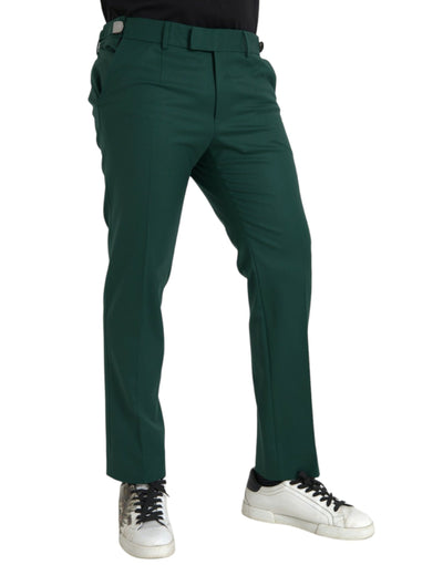 Grüne Wolle Männer Slim Fit Chino Hosen