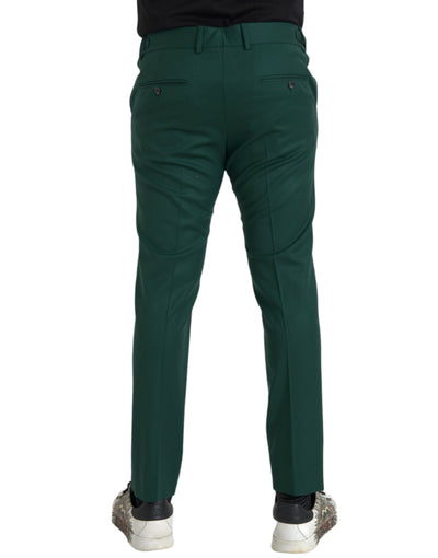 Grüne Wolle Männer Slim Fit Chino Hosen