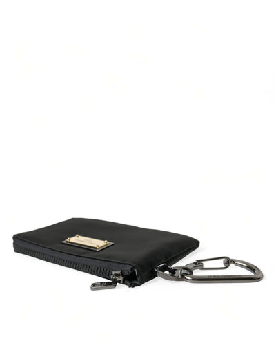 Elite Schwarzes Nylon & Leder Etui mit Logo Detail