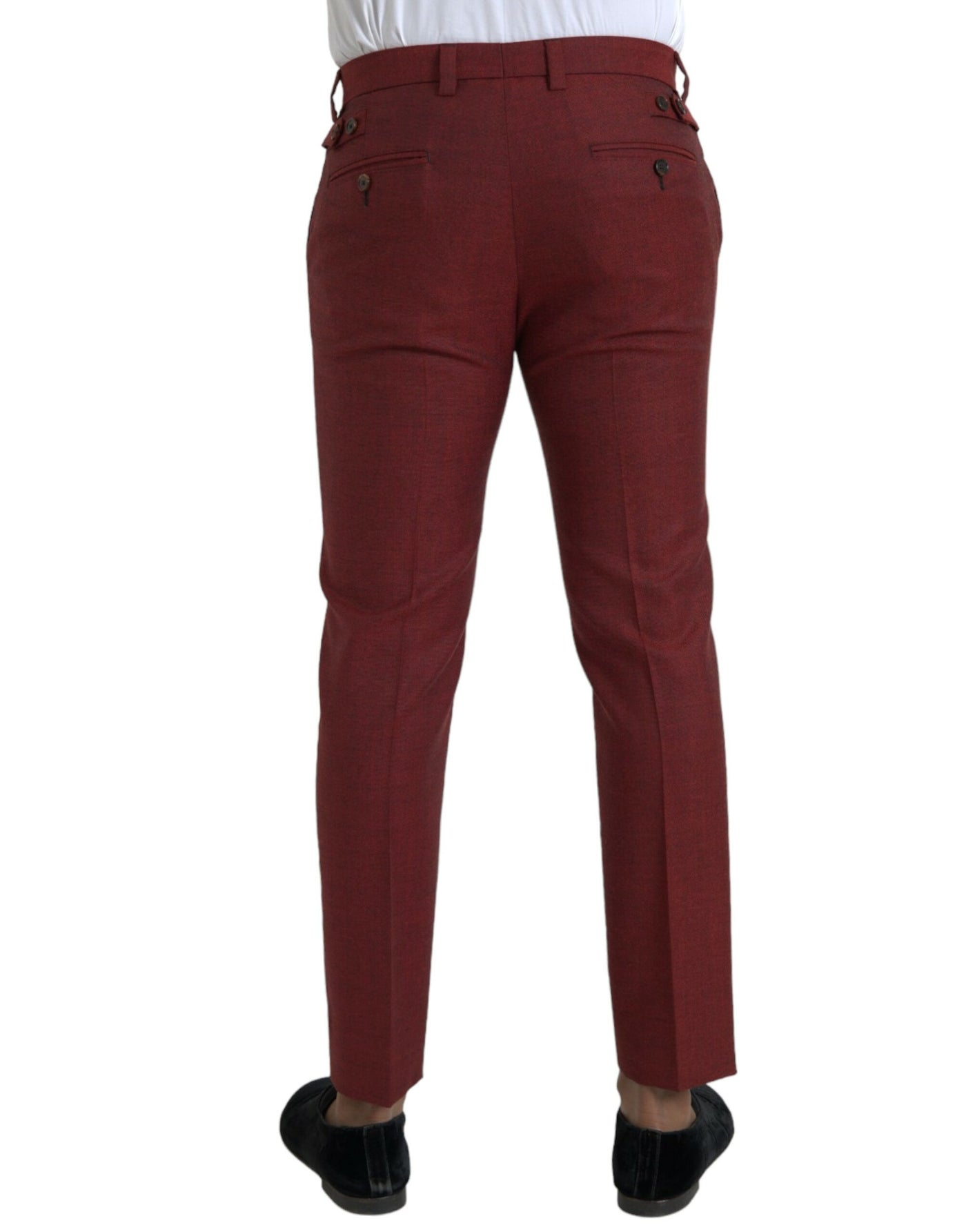 Maroon Wool Herren Skinny Dress Hose