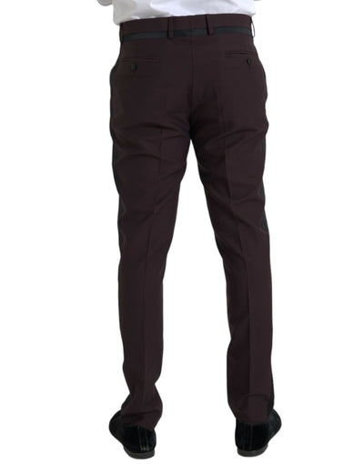 Dunkelbraune Slim Fit-Hose aus Wolle