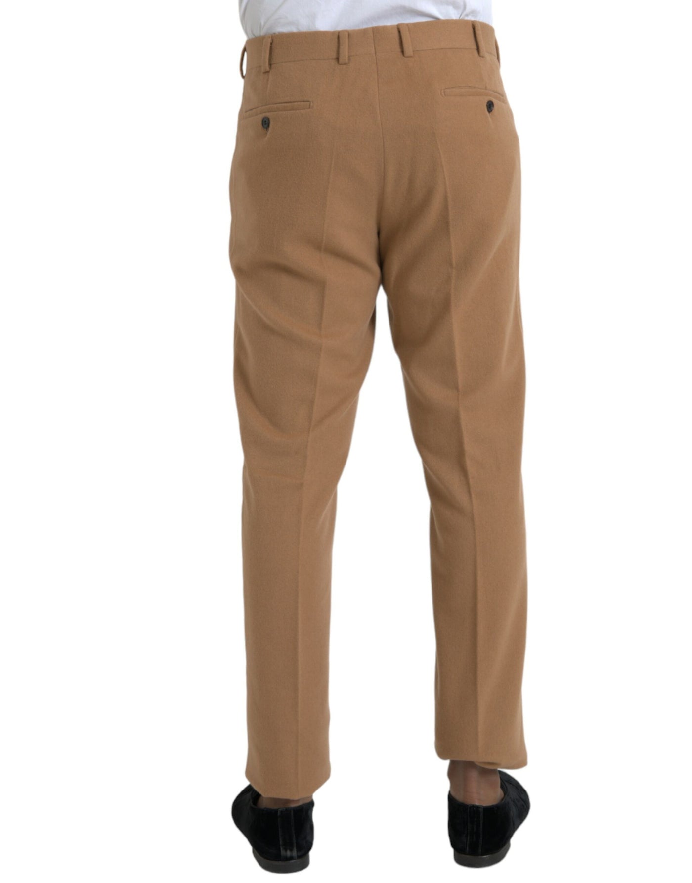 Beige Kaschmir Männer Straight Fit Kleiderhosen