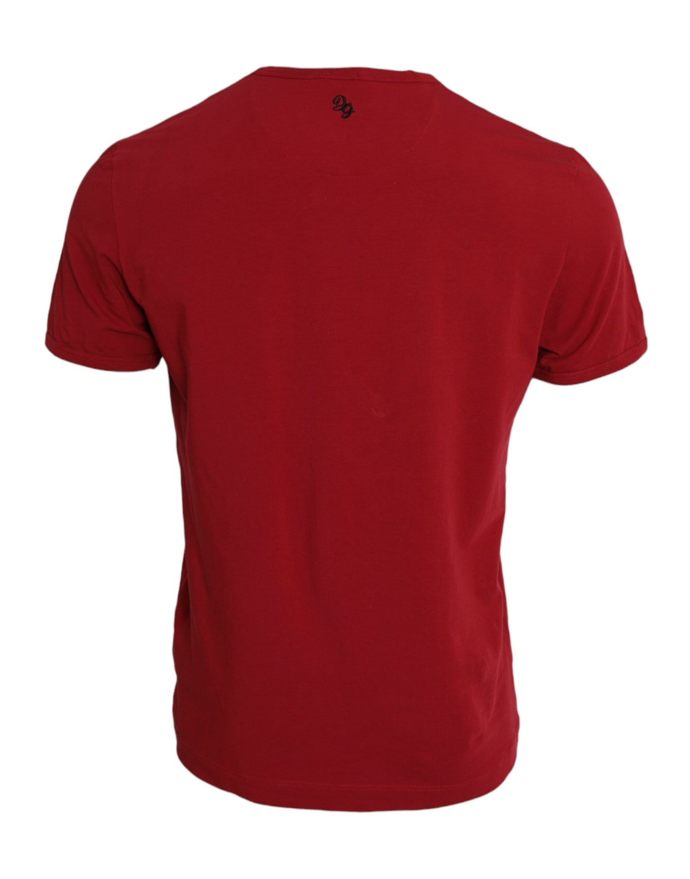 Rotes T-Shirt mit Rundhalsausschnitt und Logo-Stickerei aus Baumwolle