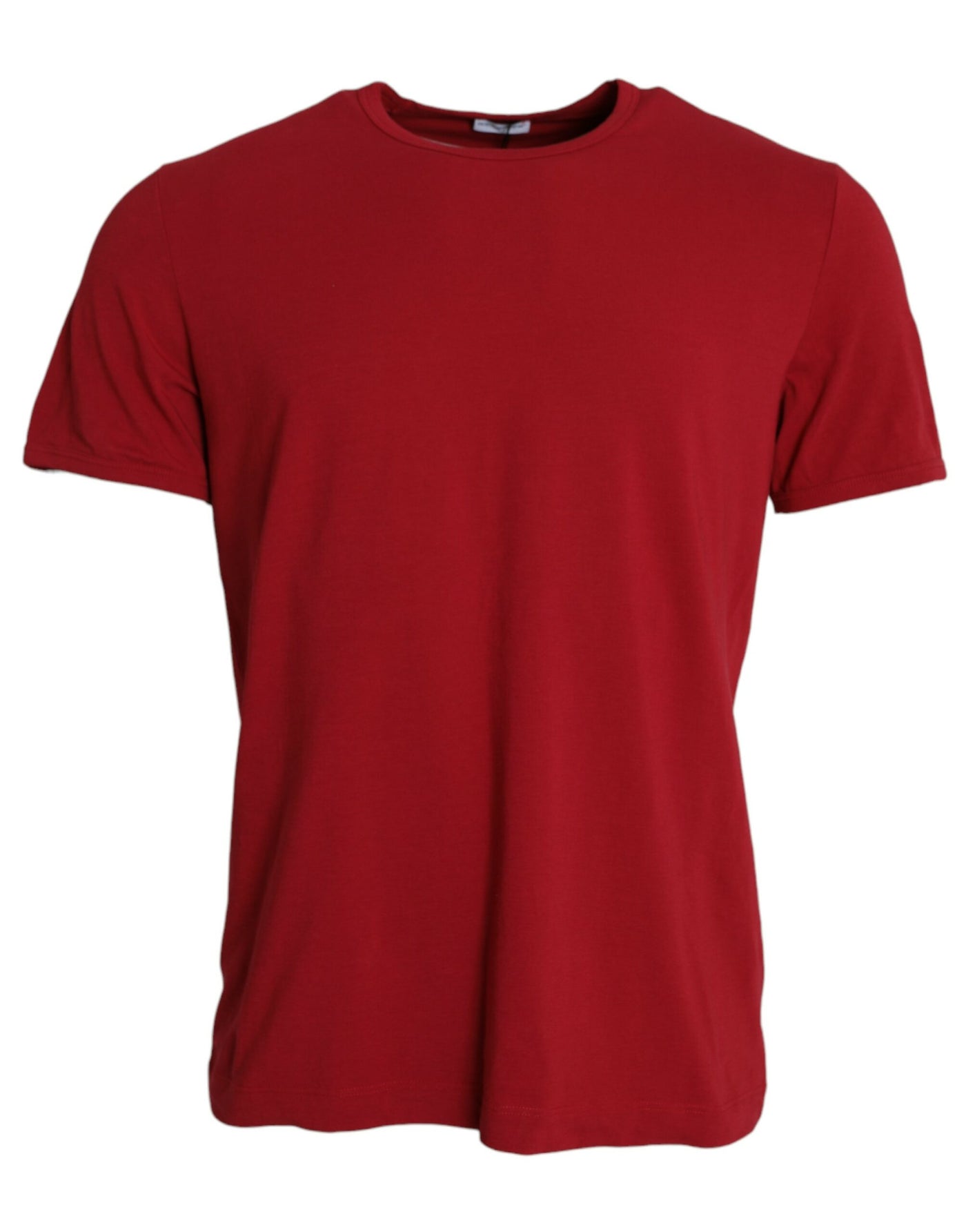 Rotes T-Shirt mit Rundhalsausschnitt und Logo-Stickerei aus Baumwolle