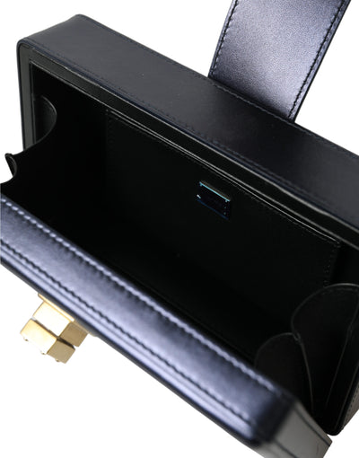 Elegante dunkelblaue Box Bag aus Lammleder