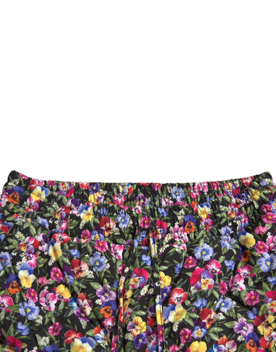 Lebendige Shorts mit hoher Taille und Blumenmuster