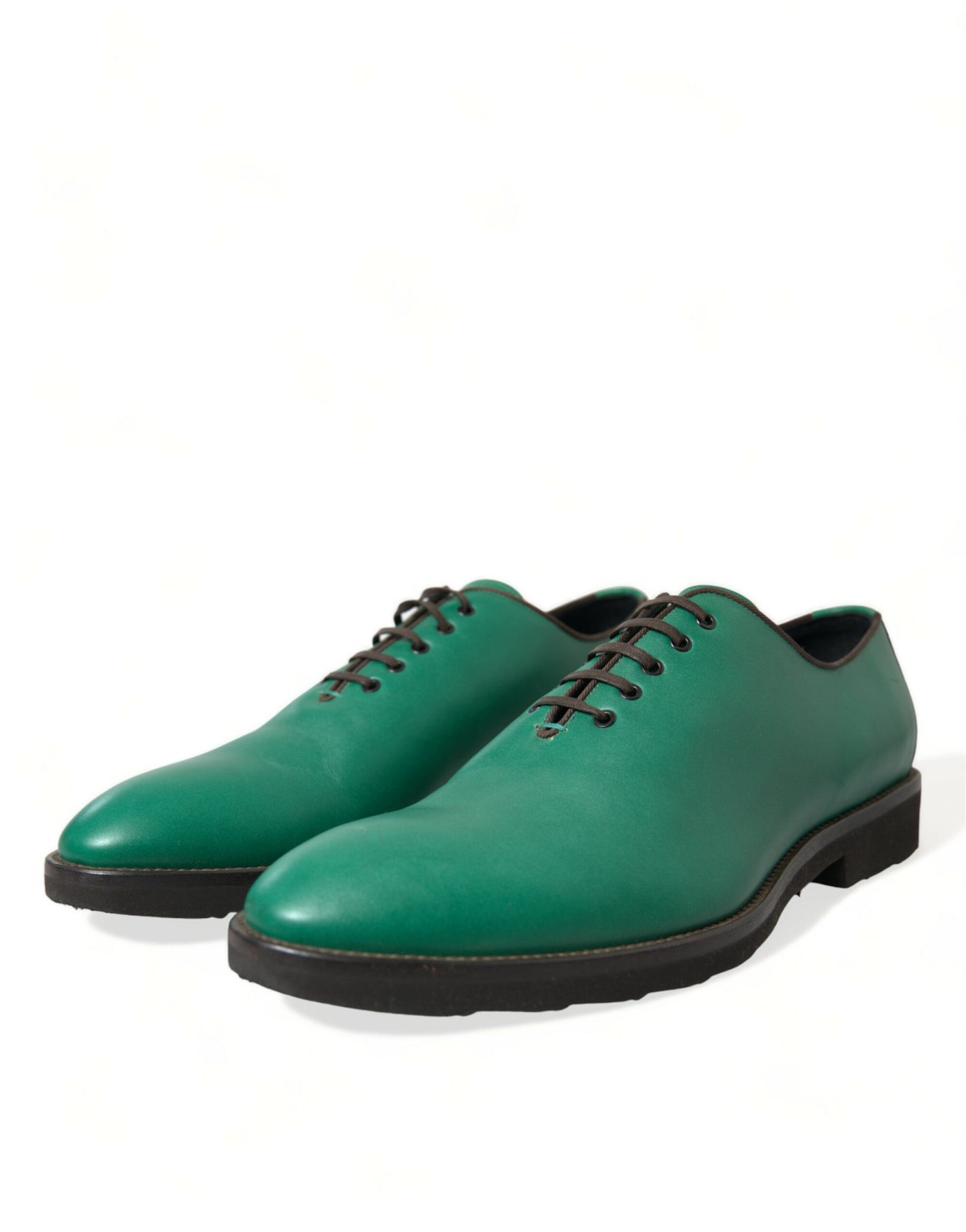 Elegante Oxford-Schuhe aus grünem Leder