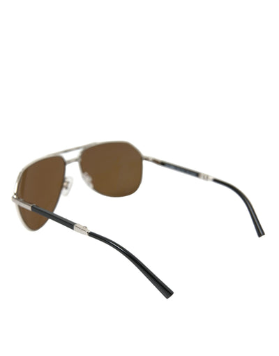 Elegante Silbermetall-Sonnenbrille für Männer