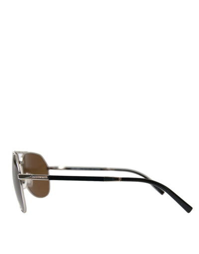 Elegante Silbermetall-Sonnenbrille für Männer