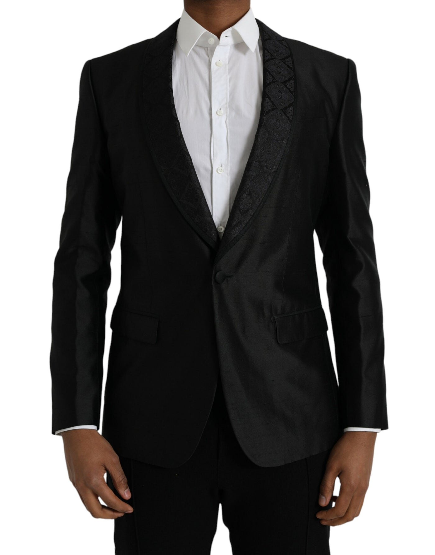 Schwarzer MARTINI Einreihiger Mantel Blazer