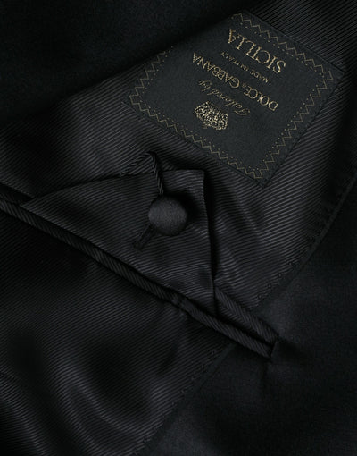 Schwarzer SICILIA Einreihiger Mantel Blazer