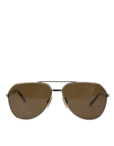 Elegante silberne Vollrand-Sonnenbrille für Herren