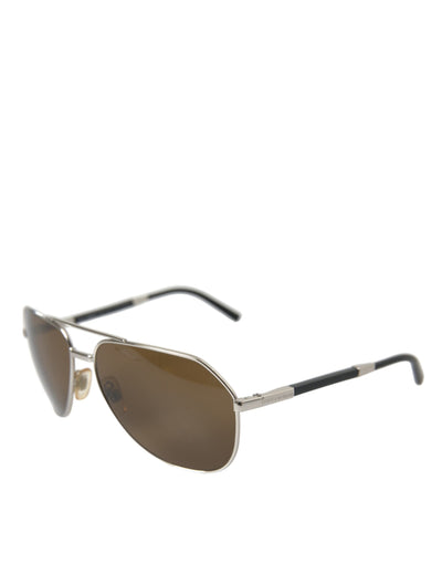 Elegante silberne Vollrand-Sonnenbrille für Herren