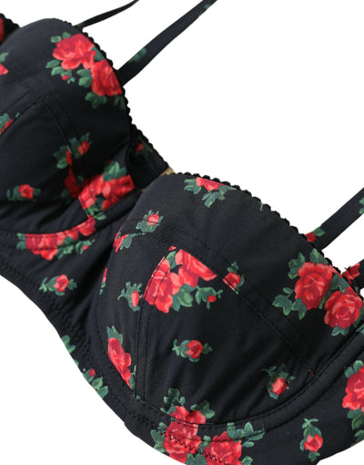 Schwarz Rote Rosen Zweiteiliger Badeanzug Bikini