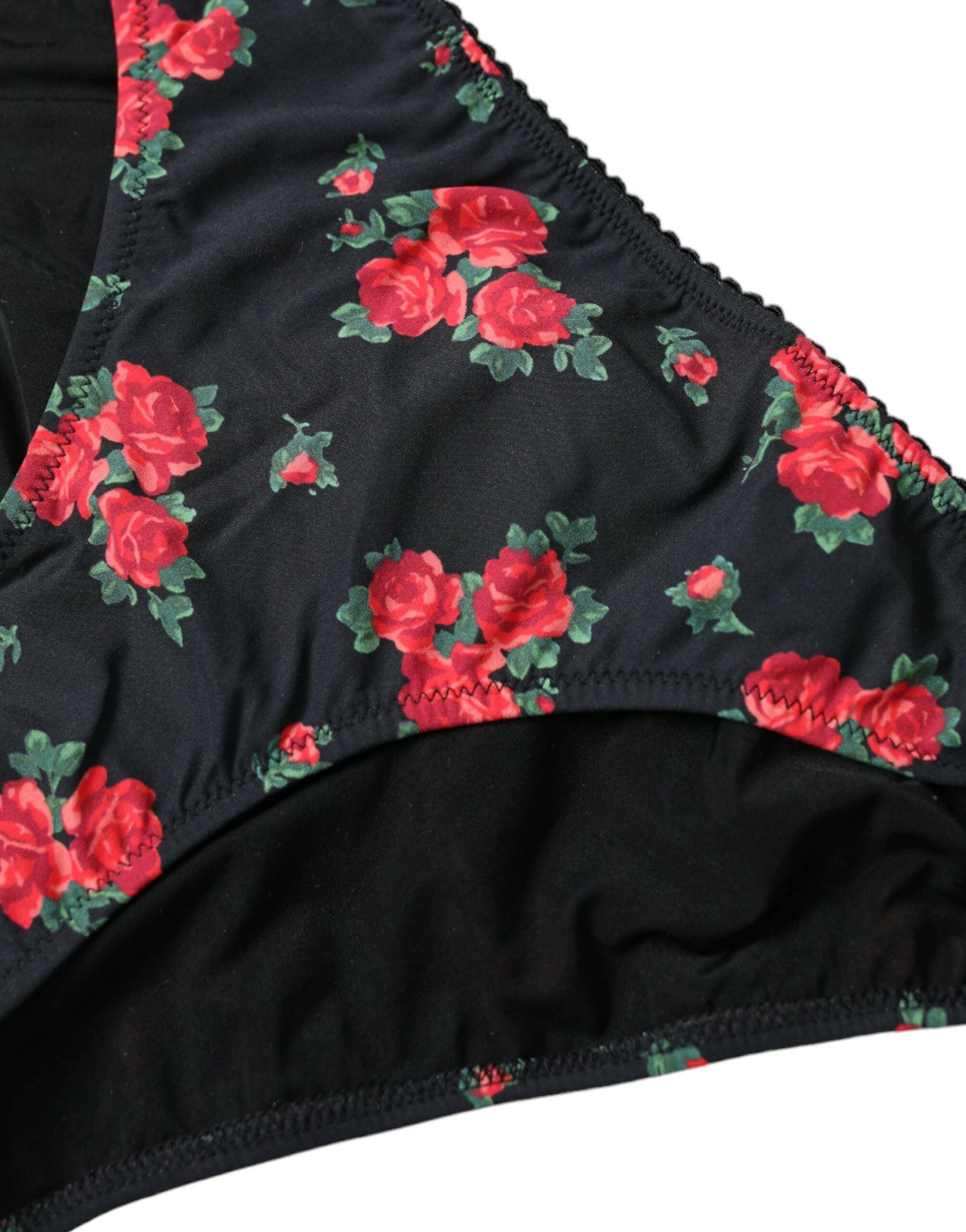 Schwarz Rote Rosen Zweiteiliger Badeanzug Bikini