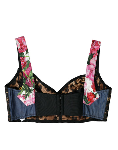 Florales Patchwork-Bustier-Crop-Top