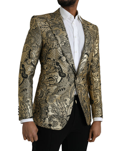 Gold SICILIA Jacquard-Mantel einreihig Blazer