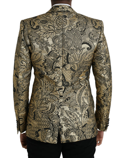 Gold SICILIA Jacquard-Mantel einreihig Blazer