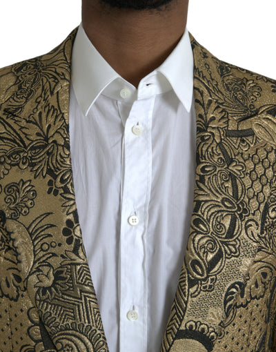 Gold SICILIA Jacquard-Mantel einreihig Blazer