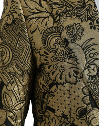 Gold SICILIA Jacquard-Mantel einreihig Blazer