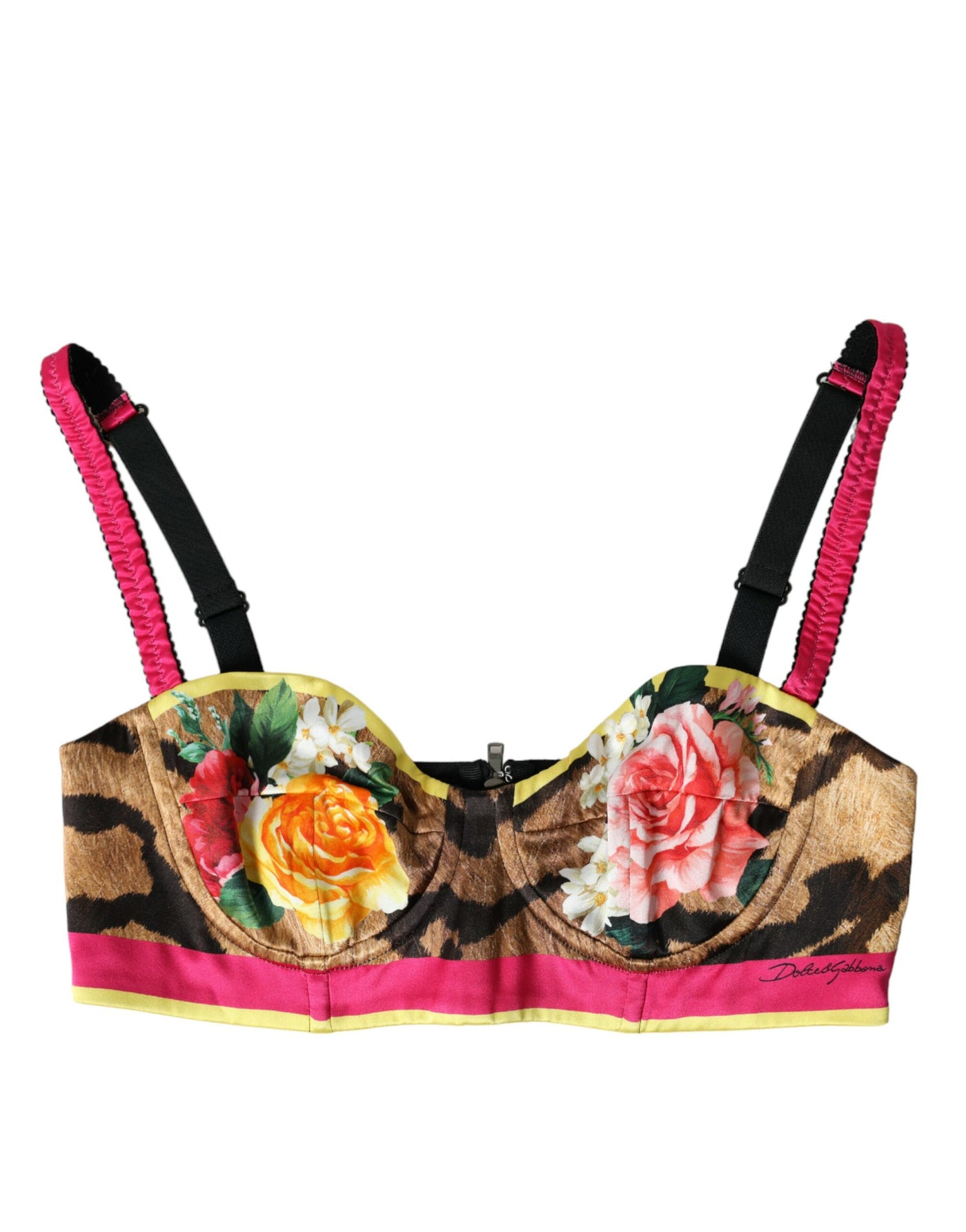 Florales Bustier-Crop-Top aus Seidenmischung