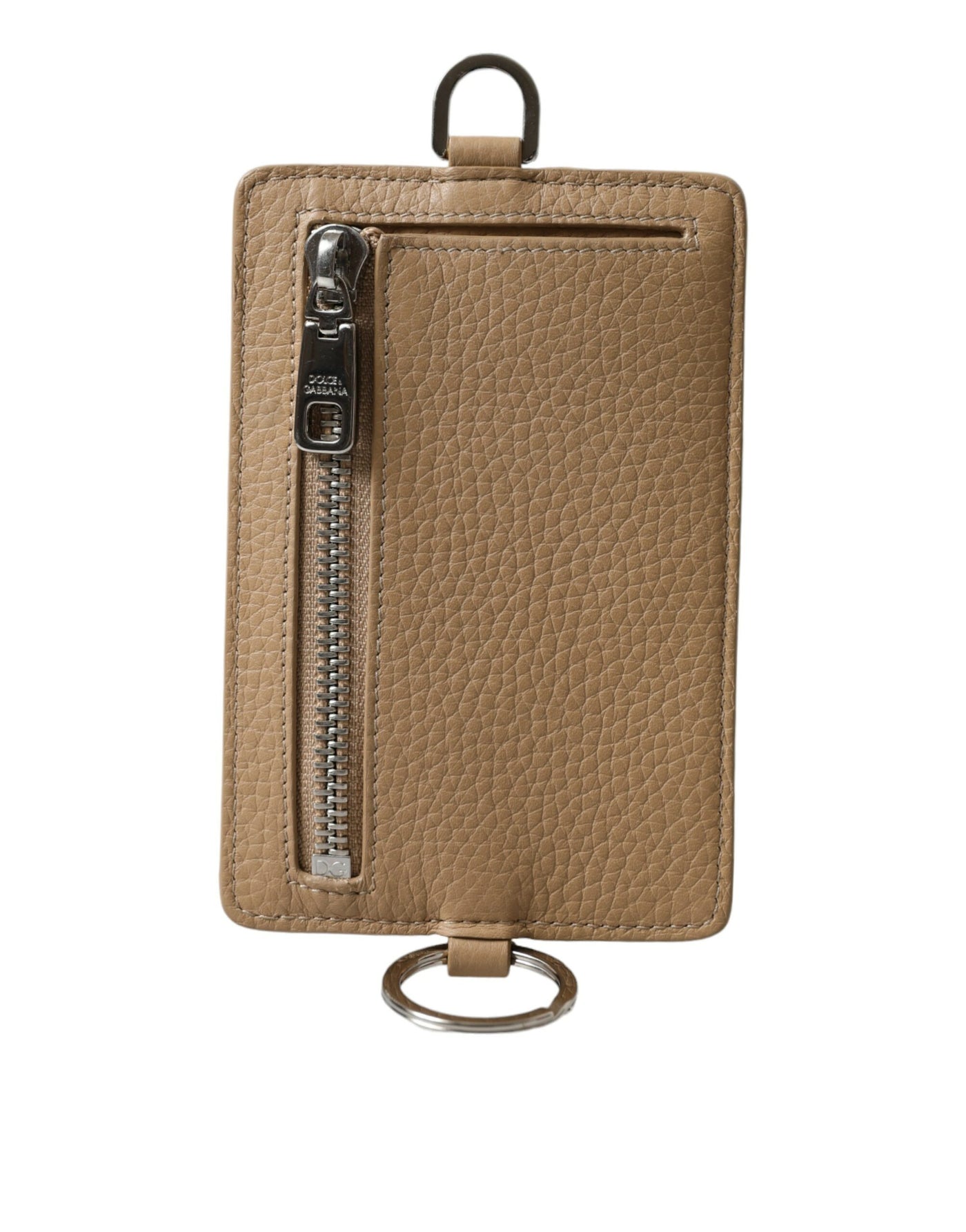 Beige Kalbsleder Lanyard Logo Kartenhalter Brieftasche