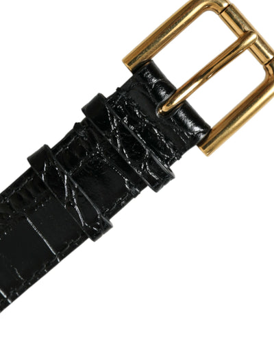 Elegantes Gold-Schwarzes Lederarmband