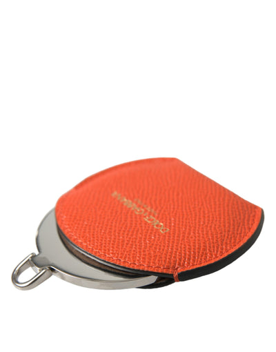 Eleganter orangefarbener Leder-Spiegelhalter