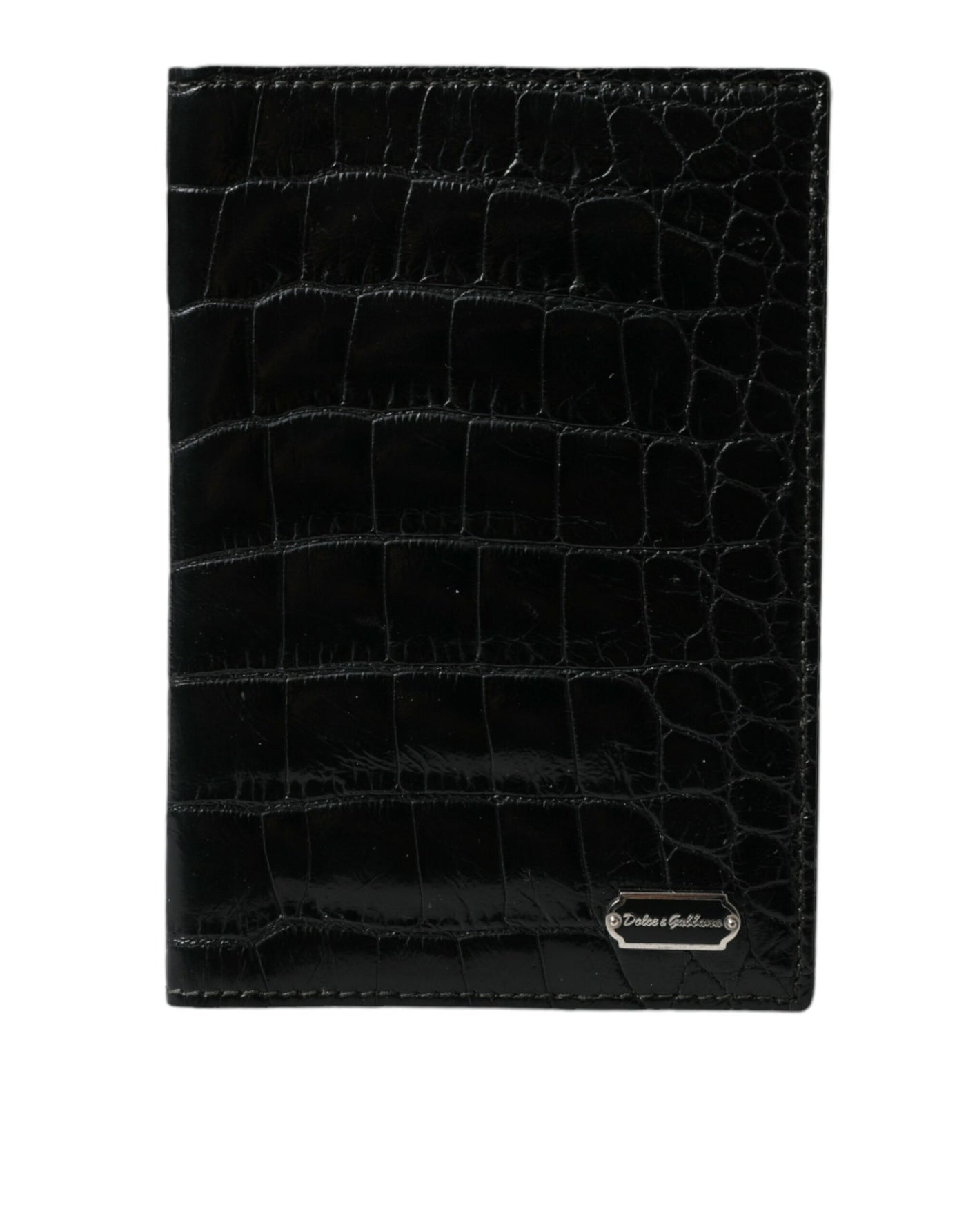 Schwarzes exotisches Leder Langes Bifold Passport Holder