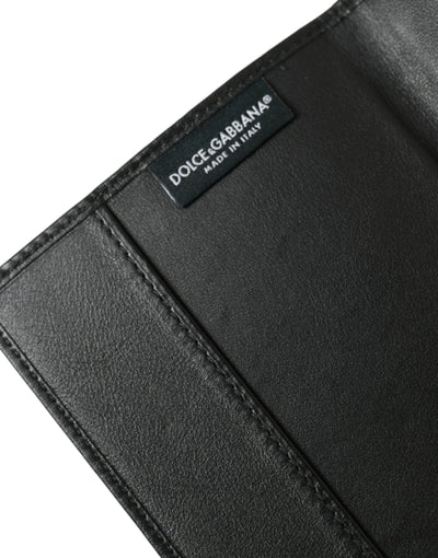 Schwarzes exotisches Leder Langes Bifold Passport Holder