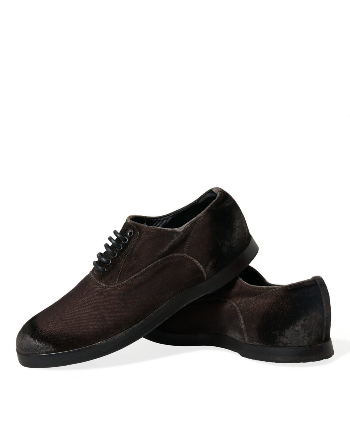 Elegante braune Samt-Oxford-Schnürschuhe