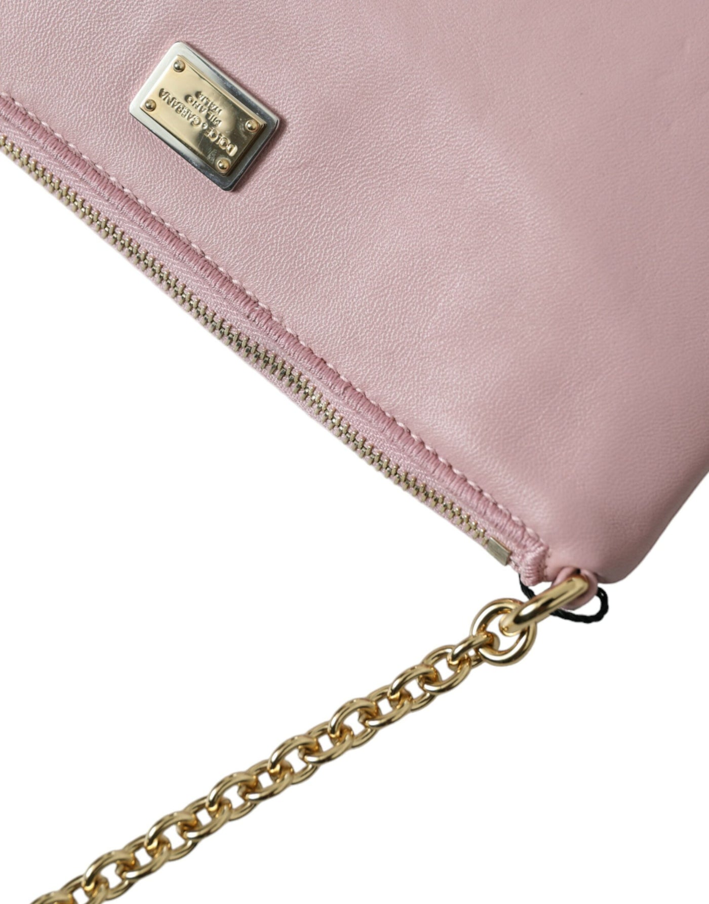 Elegante rosa Lederbeutel-Clutch mit Blumenstickerei