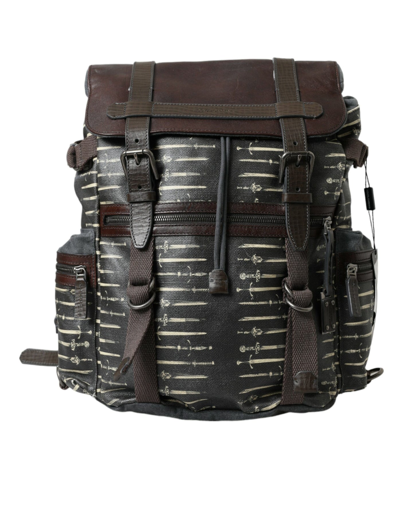 Eleganter Rucksack aus Segeltuch und Leder