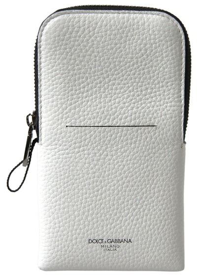 Elegante Telefon-Crossbody-Tasche aus weißem Leder