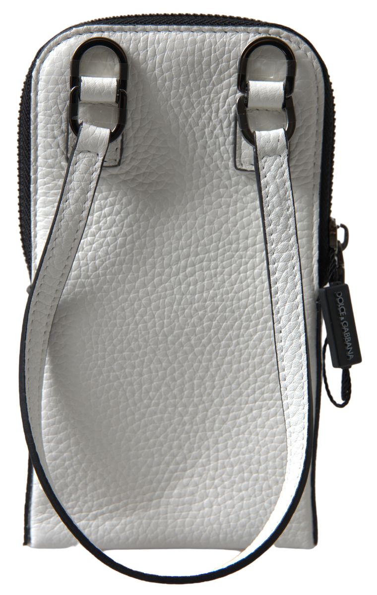 Elegante Telefon-Crossbody-Tasche aus weißem Leder