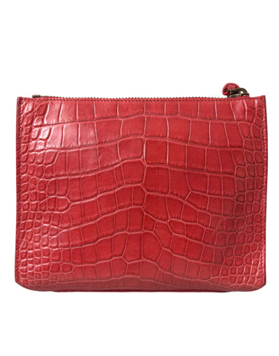 Exotische rote Alligatorleder Clutch