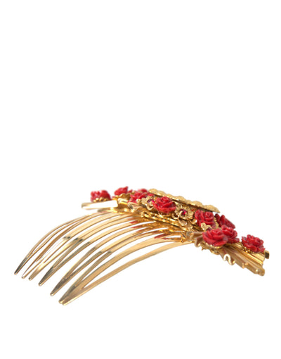 Gold Messing Kristall Herz Floral Haarkamm