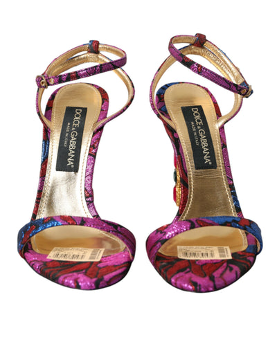 Multicolor Jacquard-Kristalle Sandalen Schuhe