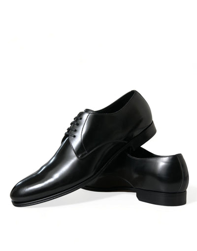 Elegante Herren-Derby-Schuhe aus schwarzem Kalbsleder