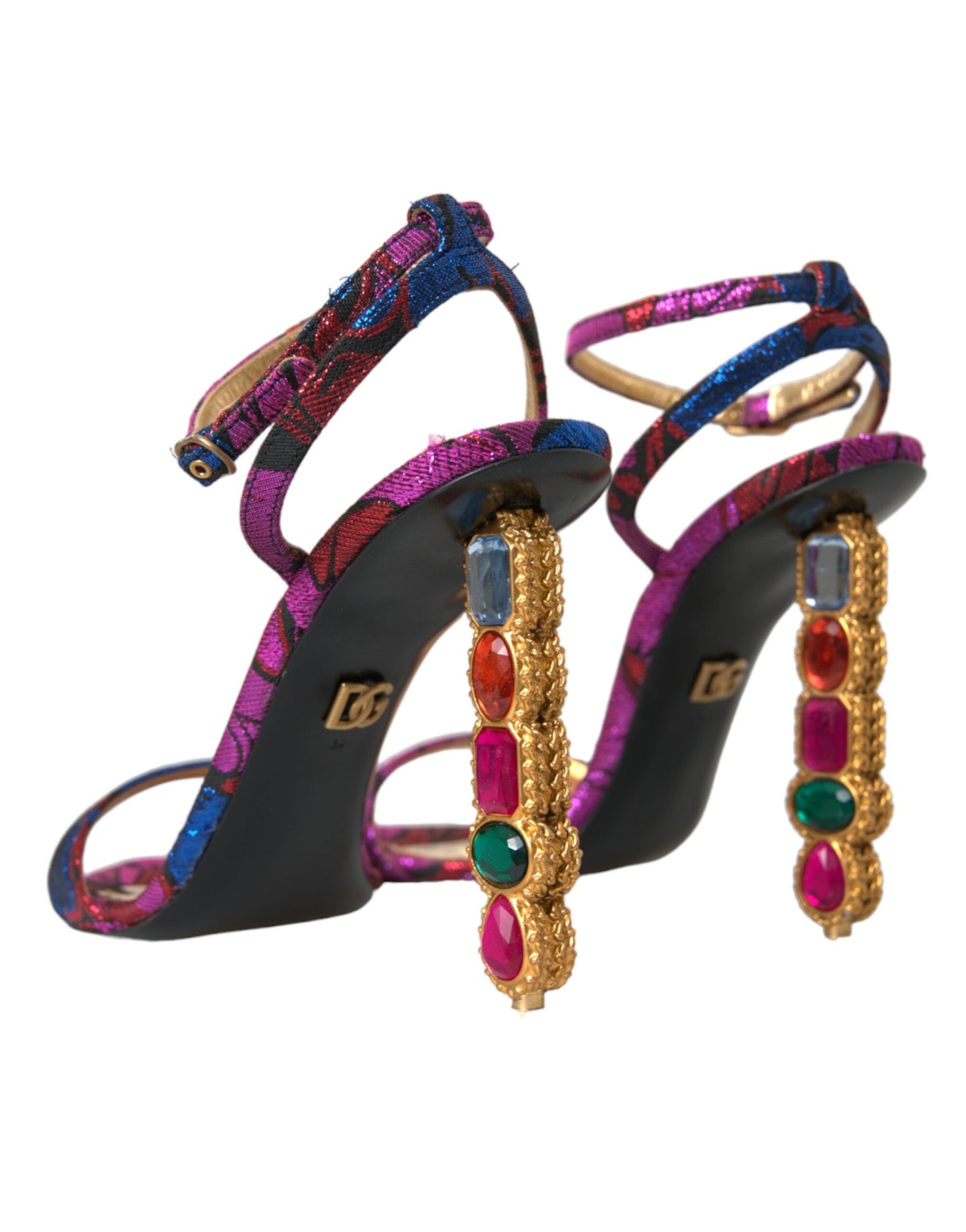 Multicolor Jacquard-Kristalle Sandalen Schuhe