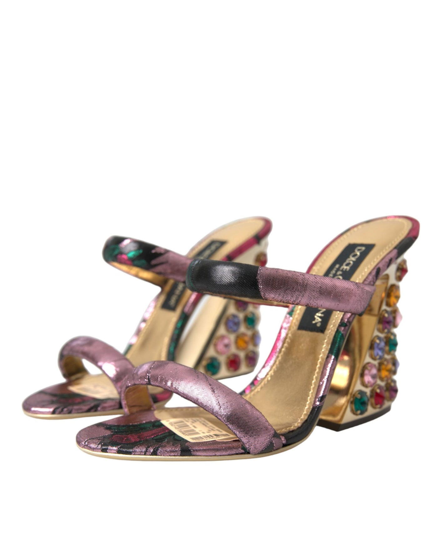 Multicolor Jacquard-Kristalle Sandalen Schuhe