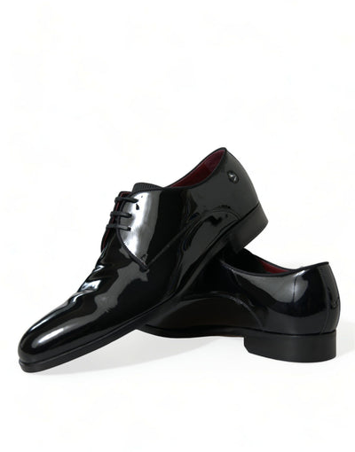 Elegante schwarze Derby-Schuhe aus Kalbsleder