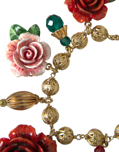 Gold Messing Multicolor Crystal Rose Ball Chain Armband